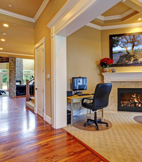 Modern house interior showing livingroom and diningroom